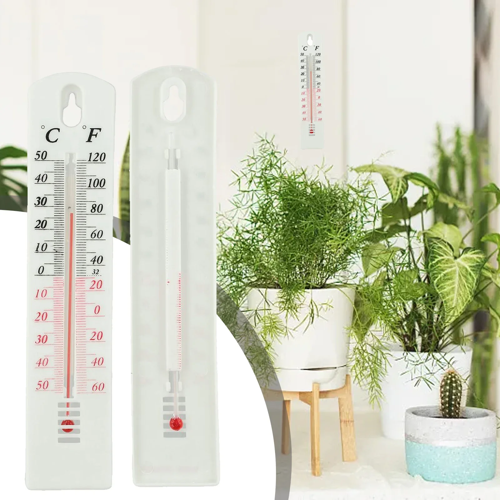 2 Pcs Wall Thermometer -60° To 120° Indoor 196X 43mm Room Accuracy Size 196mm X 43mm Approx Best Price Fahrenheit: -60° To 120°