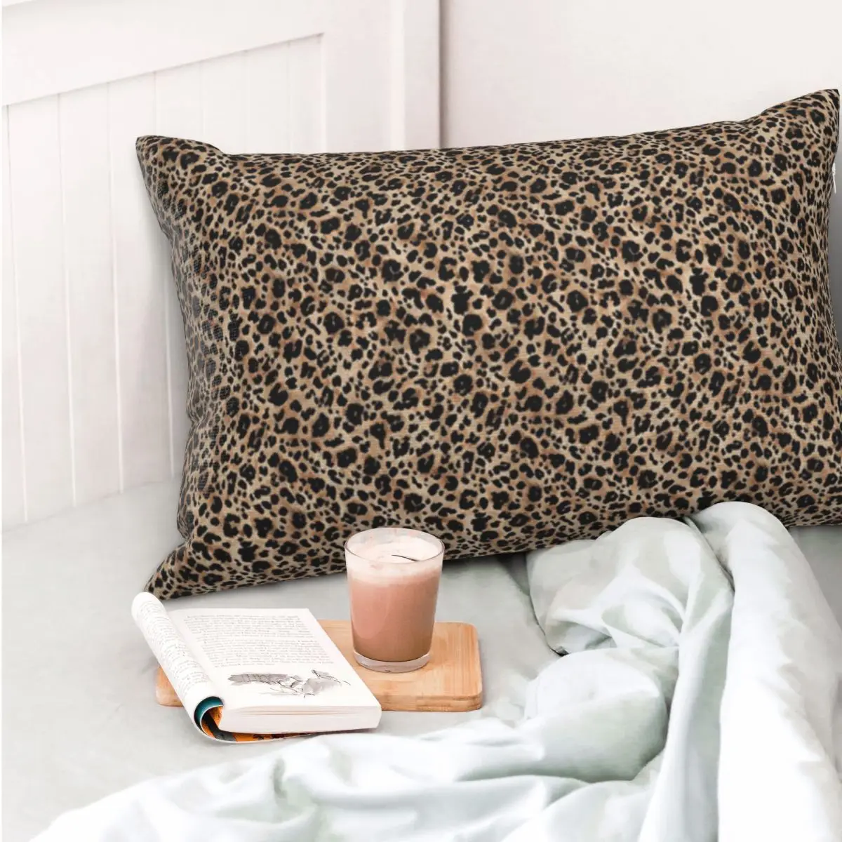 Brown Leopard Pattern Rectangle Pillowcase Cushion Cover Decor Bedroom Bed Home Comfort Throw Pillow