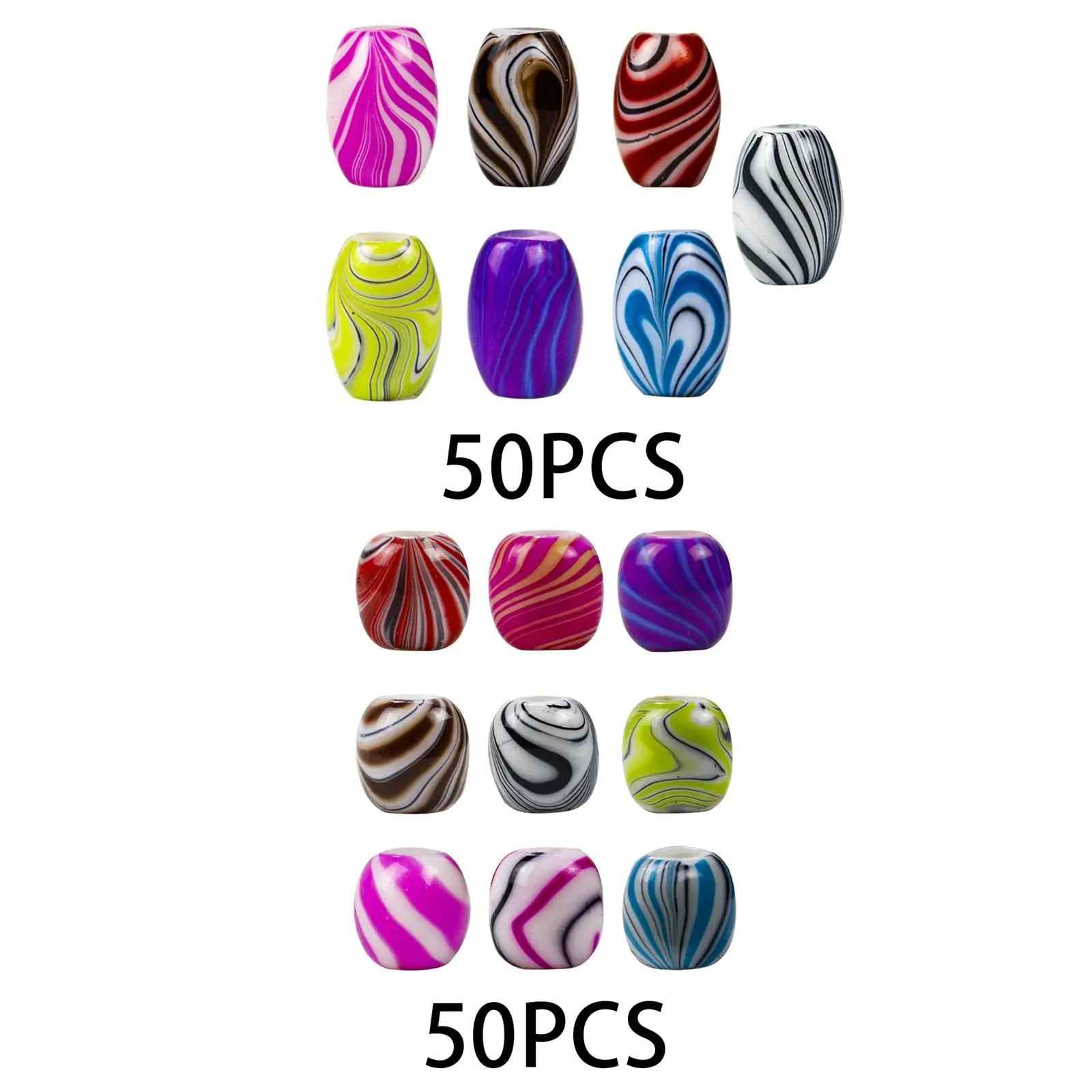 50x ผมถักเปียลูกปัดถักเปียผมแหวนลูกปัดพลาสติกแหวนผมสําหรับ Braids