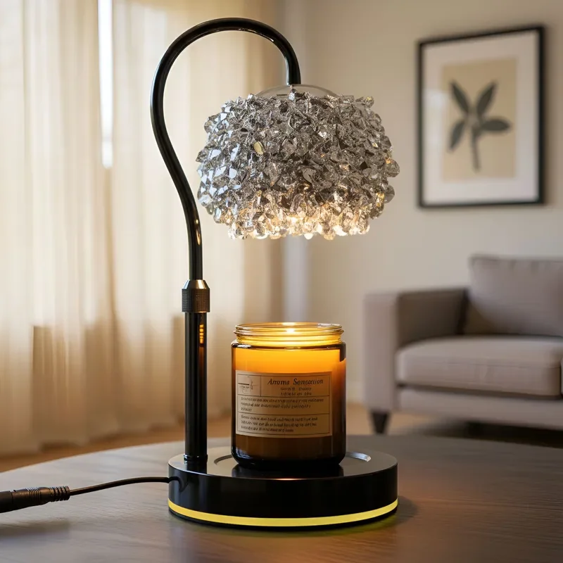 Luxury Crystal Aromatherapy Wax Melting Lamp RGB Base Light No Fire Diffuser Bedside Atmosphere Fragrance Warmer for Home