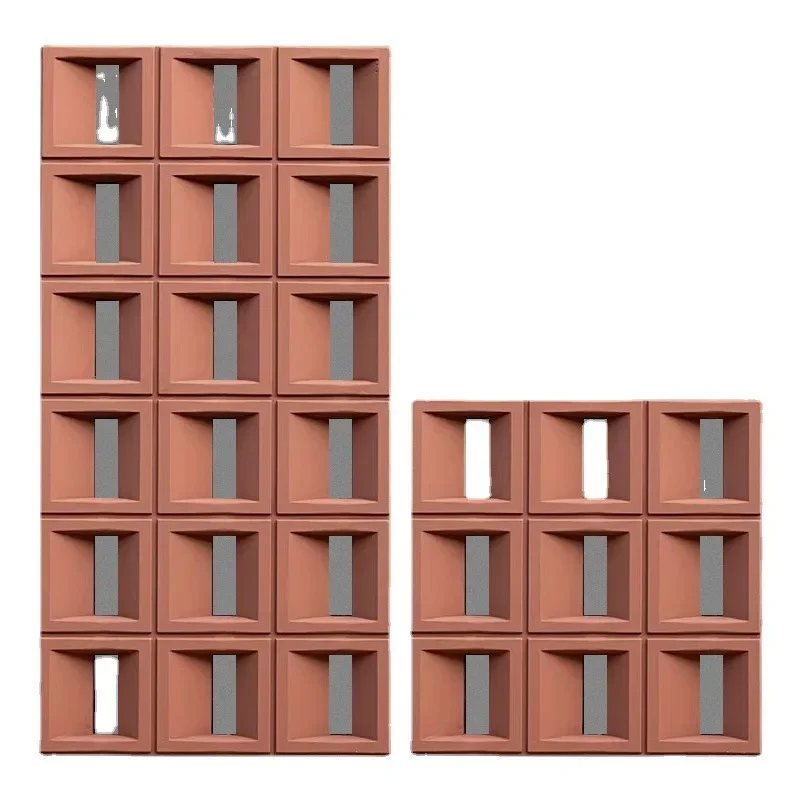

PU Jiugongge hollow brick cement component double-sided background wall art partition lightweight