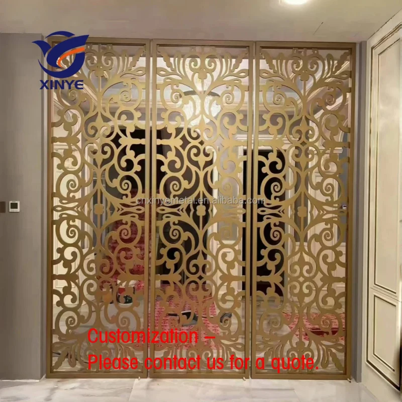 custom.Custom Design Art Decor Stainless Steel Screen Partition Laser Cut Waterproof Separation Wall Panel Hotel Interior