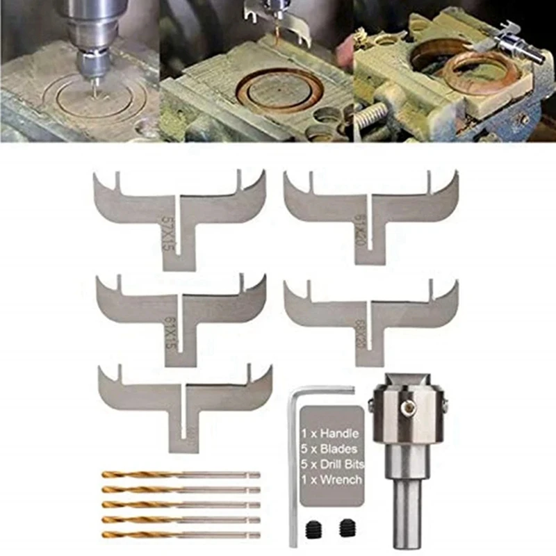 Milling Cutter Set Woodworking Bracelet Circular Blade DIY Wood Drilling Tool Silver Steel Is Suitable For CNC Machine Tools.