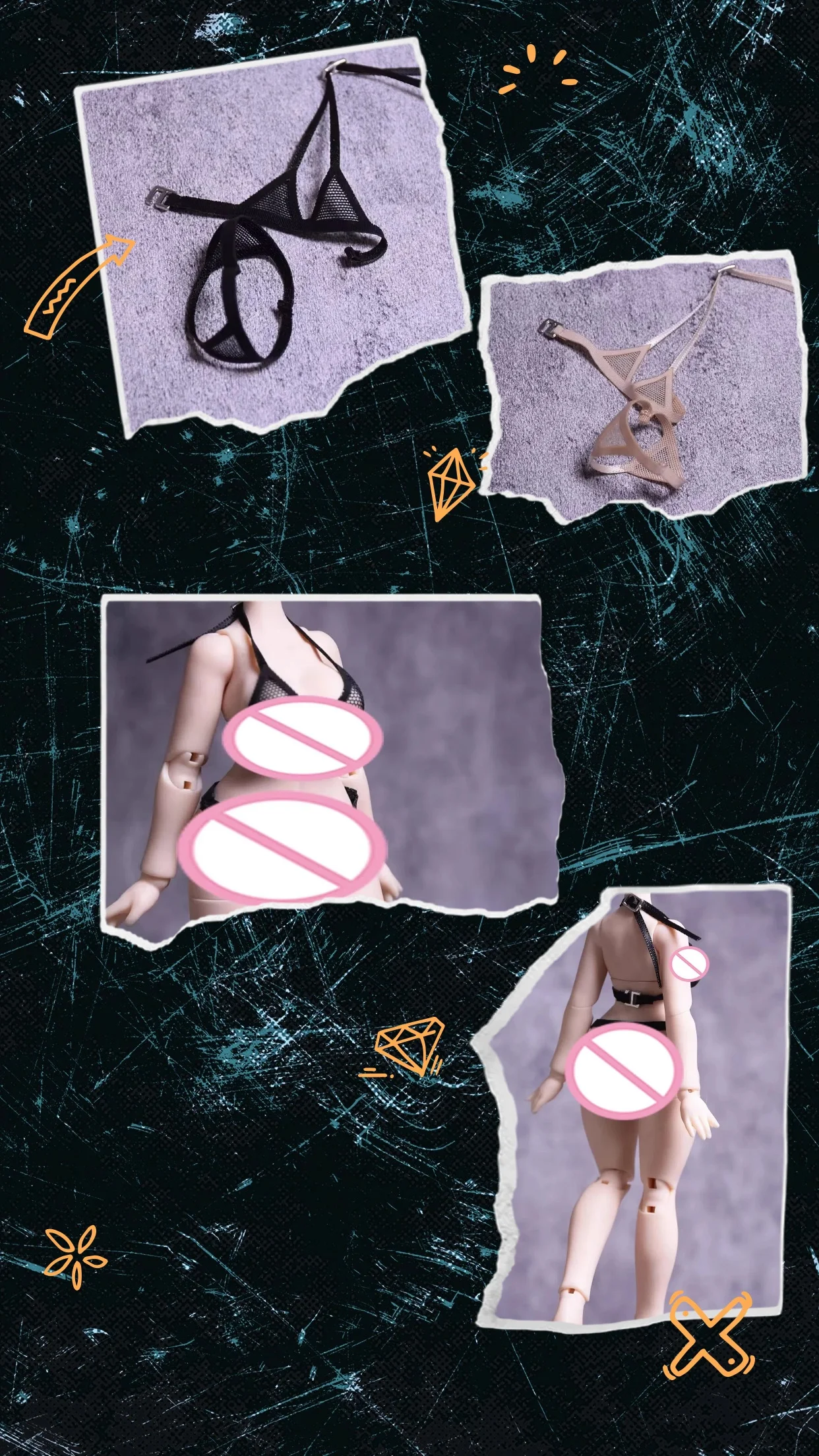 

Аксессуары для кукол (без фигурки): Сексуальное прозрачное сетчатое нижнее белье для женских кукол в масштабе 1/8, подходит для моделей фигурок. Предзаказ.