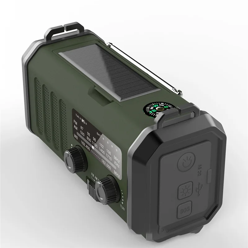 

【NEW】Hand-Crank Radio Portable Flashlight Multifunctional Solar Charging Outdoor Emergency FM/AM/WB