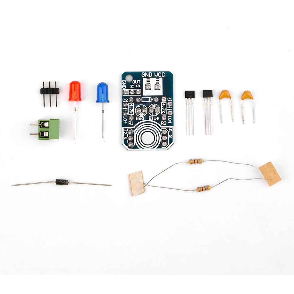 Diy hall sensor de indução magnética pólo de detecção magnética resolver módulo de detecção norte e sul com kits de luz indicadora