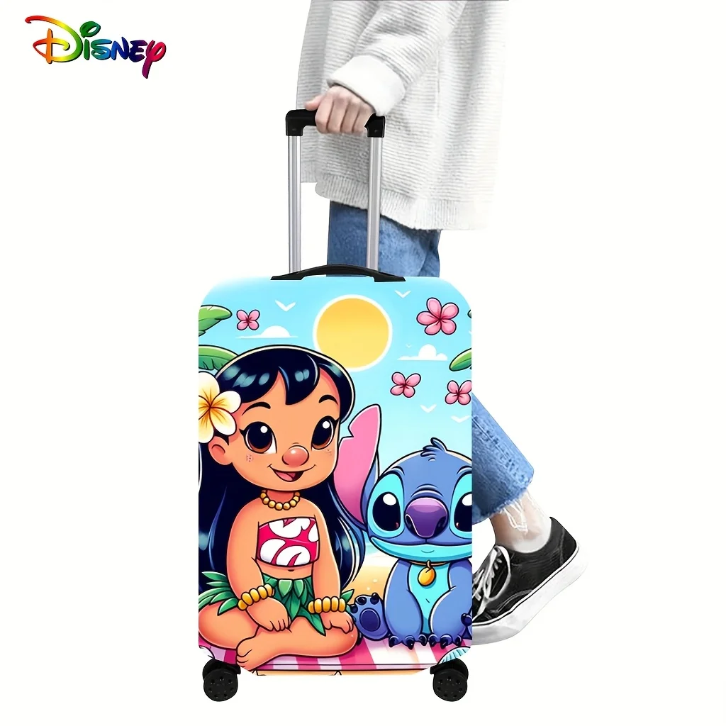 Disney Stitch Koffer-Schutzhülle mit Cartoon-Muster, staubdichter Kofferbezug mit elastischem Stoff, langlebiges Gepäck