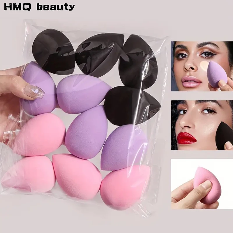 12pcs Makeup Sponge Soft Wet And Dry Dual Use Water Drop Shape Cosmetic Puff Flawless For Powder Concealer Sponges Beauty Tool