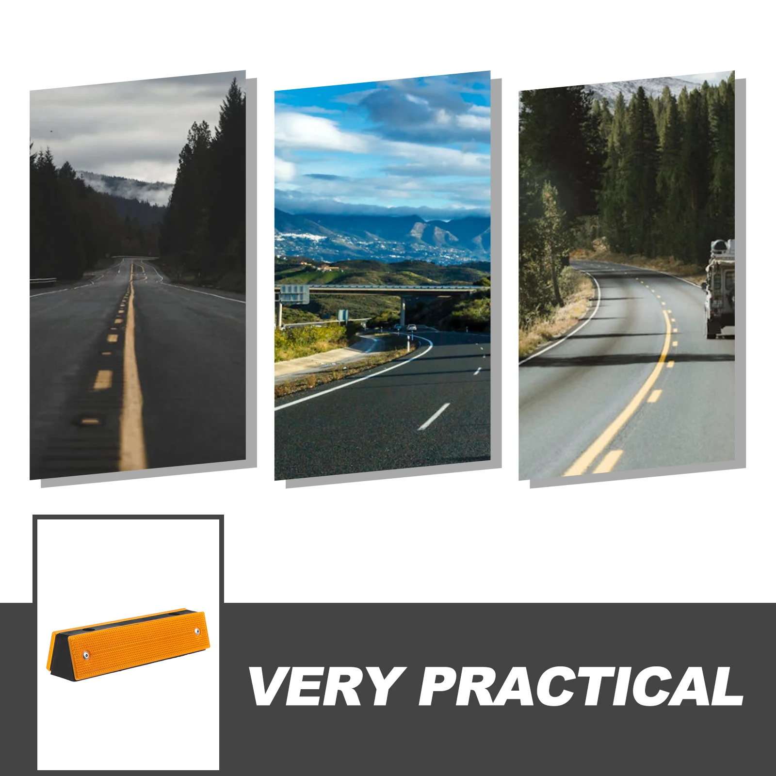 

2pcs Reflective Delineators 180x40mm Rectangular Road Markers for Highway Garage Driveway Pavement Reflectors Traffic Safety