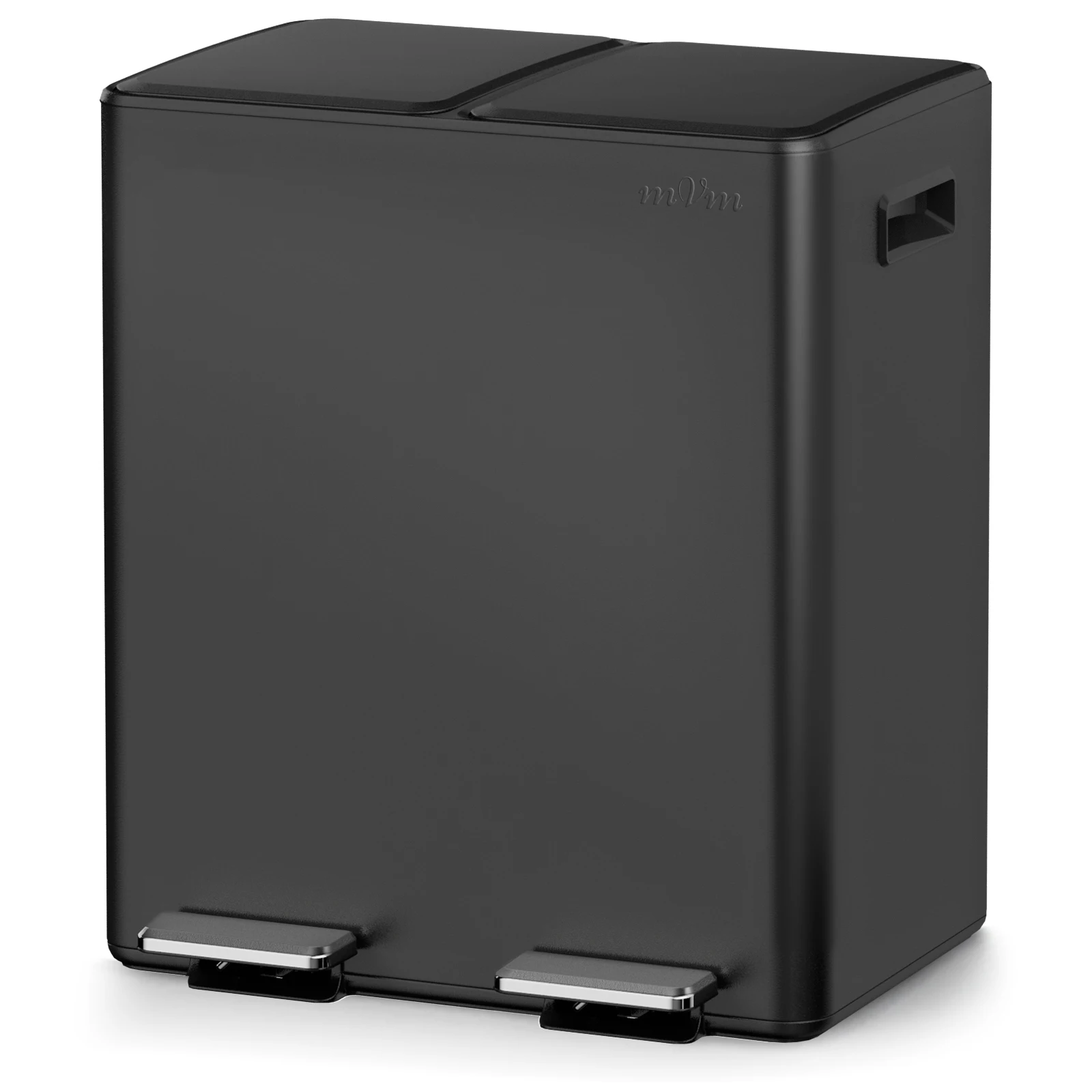 

Мусорное ведро из нержавеющей стали 2 x 30 л, кухонное, с педалью, для сортировки отходов, с крышкой с плавным закрыванием, пластиковая крышка