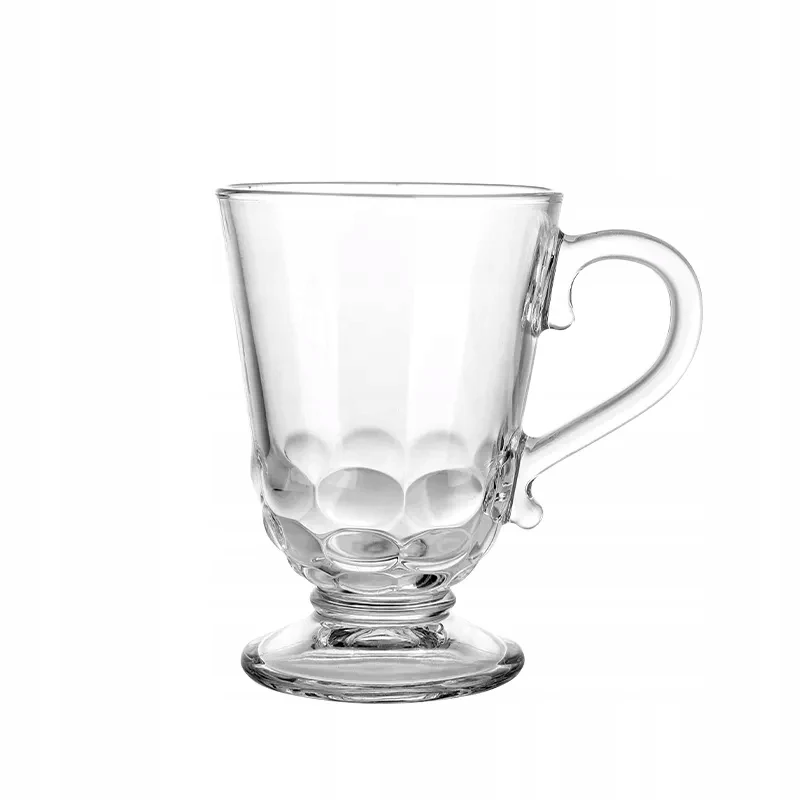 Glazen beker op voet voor het persen van koffie latte 320ml 1 st Siena