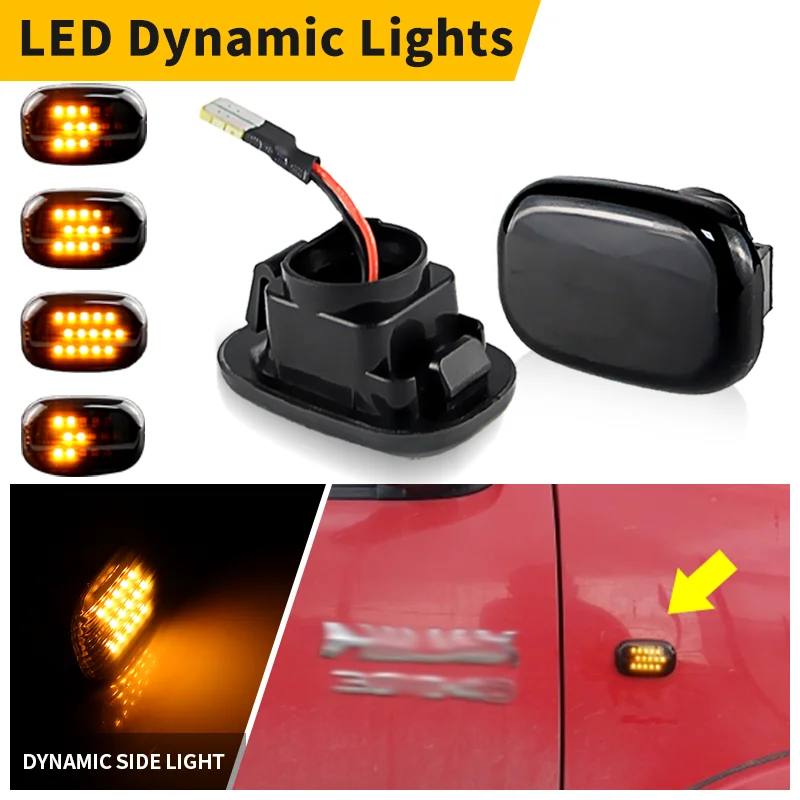 

2PCS For Toyota Avensis M20 01-09 Caldina ZT24 02-07 Dynamic LED Fender Side Marker Light Turn Signal Indicator Car Accessories