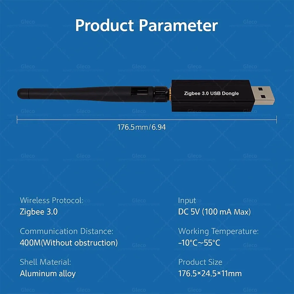 Zigbee 3.0 USB Dongle With Antenna Smart Home Wireless Universal Zigbee Gateway Hub S