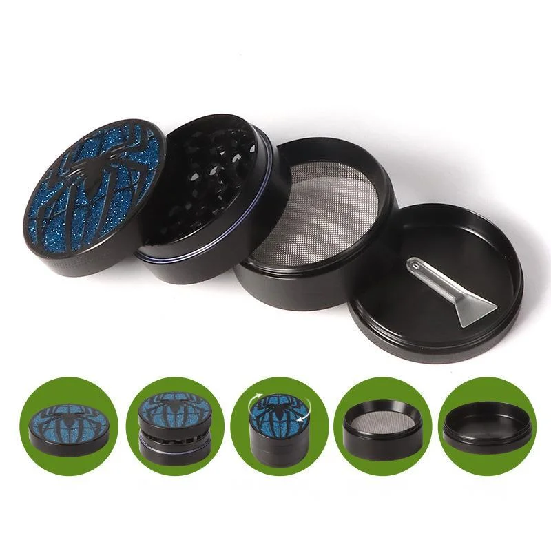 مطحنة عشب معدنية لطيفة ، كسارة تبغ ، مطحنة عشب ، ملحقات تدخين ، 50 ، 4 طبقات