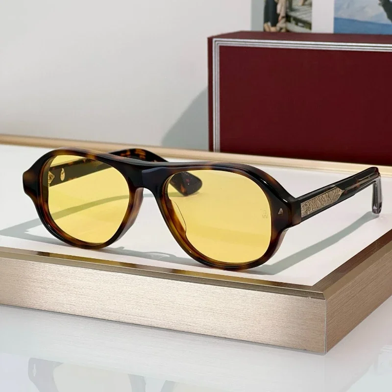 

High Quality Thick Acetate Oval Vintage Sunglasses for Men Women Designer Brand Fshion Eyeglasses DUENDE Woman Sun Glasses