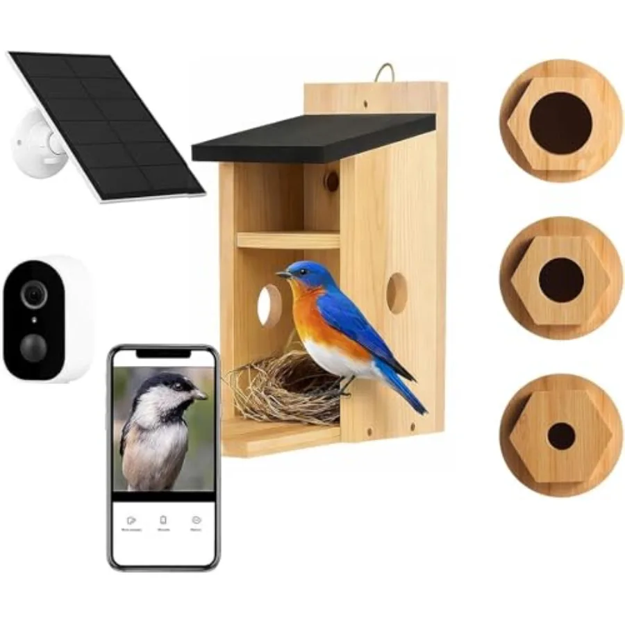 

Smart Bird House with Camera - Solar Powered AI Bird Feeder 4MP Color Night Vision AI Species Recognition IP66 Waterproof Ideal