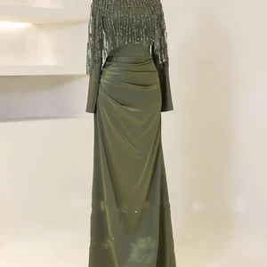 أفضل 6 فساتين طويلة باللون الأخضر الزيتوني مبيعا - رقم 5