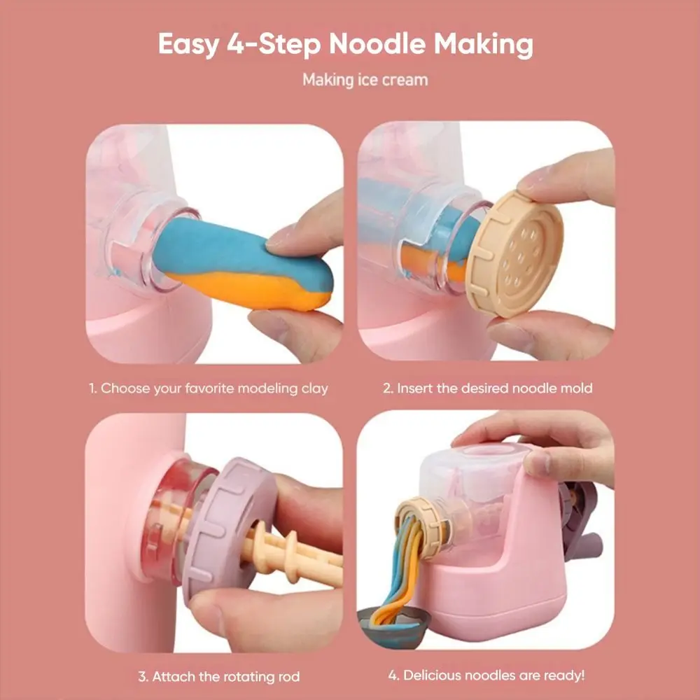 Stampi per argilla multicolore Set di giocattoli Accessori fai da te in plastica Simulazione Giocattoli da cucina Macchina per gelato Macchina per tagliatelle