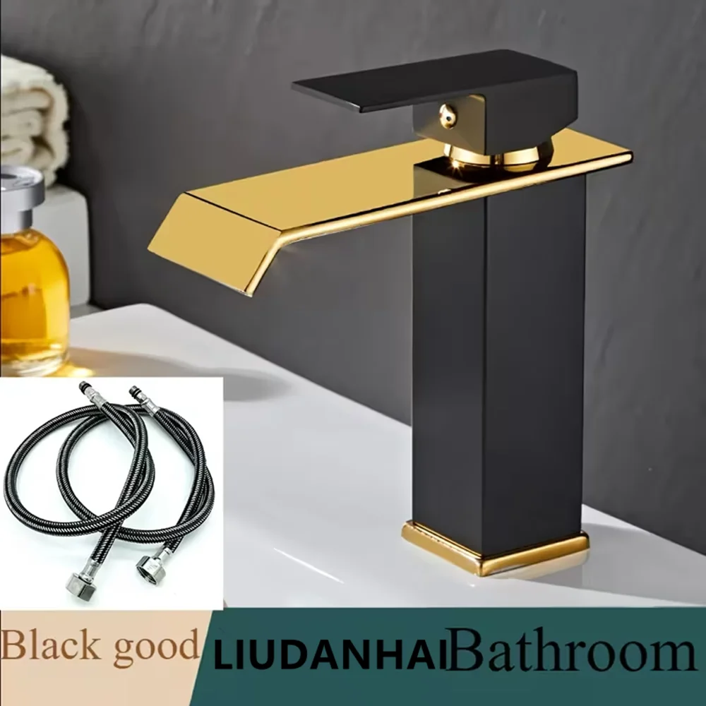 Luxury Style Waterfall Bathroom Sink Faucet 304 Stainless Steel, Hot And Cold Mixer , Ceramic Valve, Toilet Waterfall Faucet,