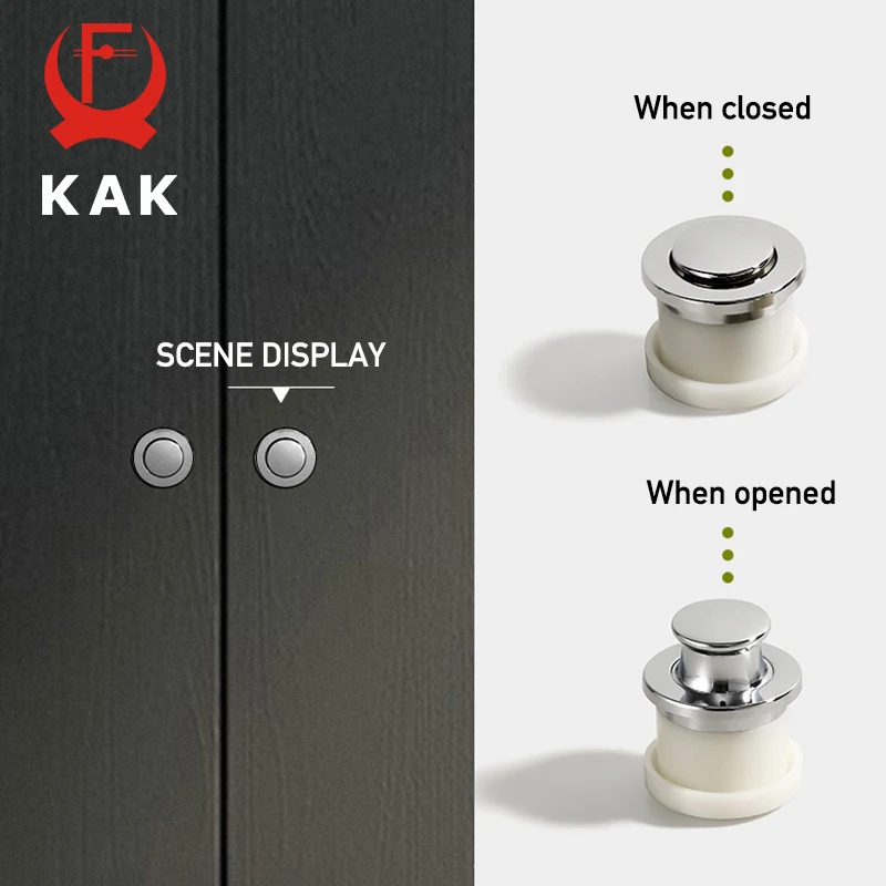 KAK Tatami Hidden Cabinet Knobs and Handles Invisible Push to Open Furniture Handle Knobs for Motorhome Camper Car Door Hardware