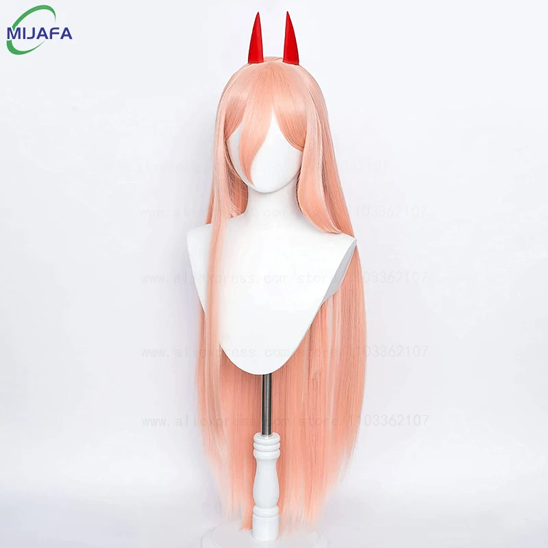 عالية الجودة أنيمي ماكيما السلطة شعر مستعار تأثيري 100 سنتيمتر طويل برتقالي وردي مقاومة للحرارة الاصطناعية الشعر حفلة لعب الأدوار الباروكات + غطاء شعر مستعار