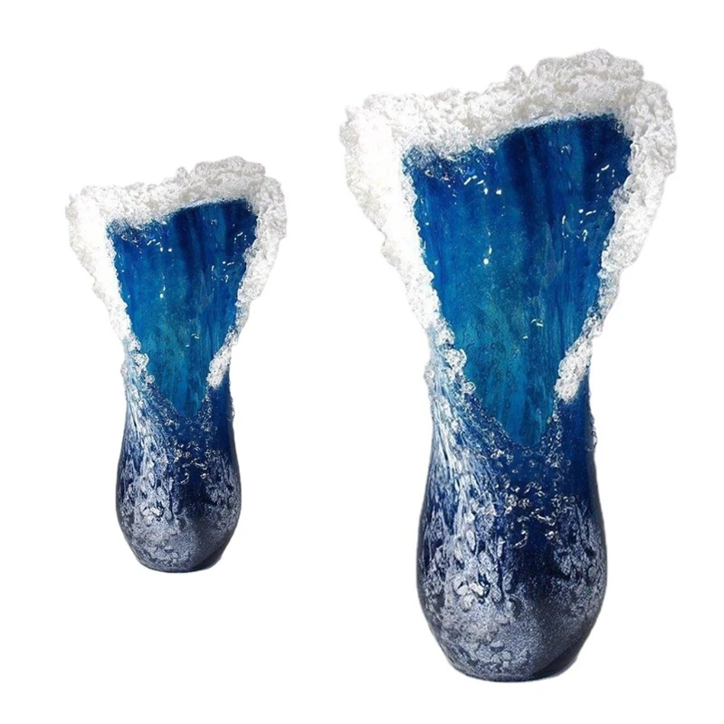 

Sea Ocean Vase Handmade Resin Art Flower Pot Ornament Modern Desktop Living Room Home Decoration Drop shipping