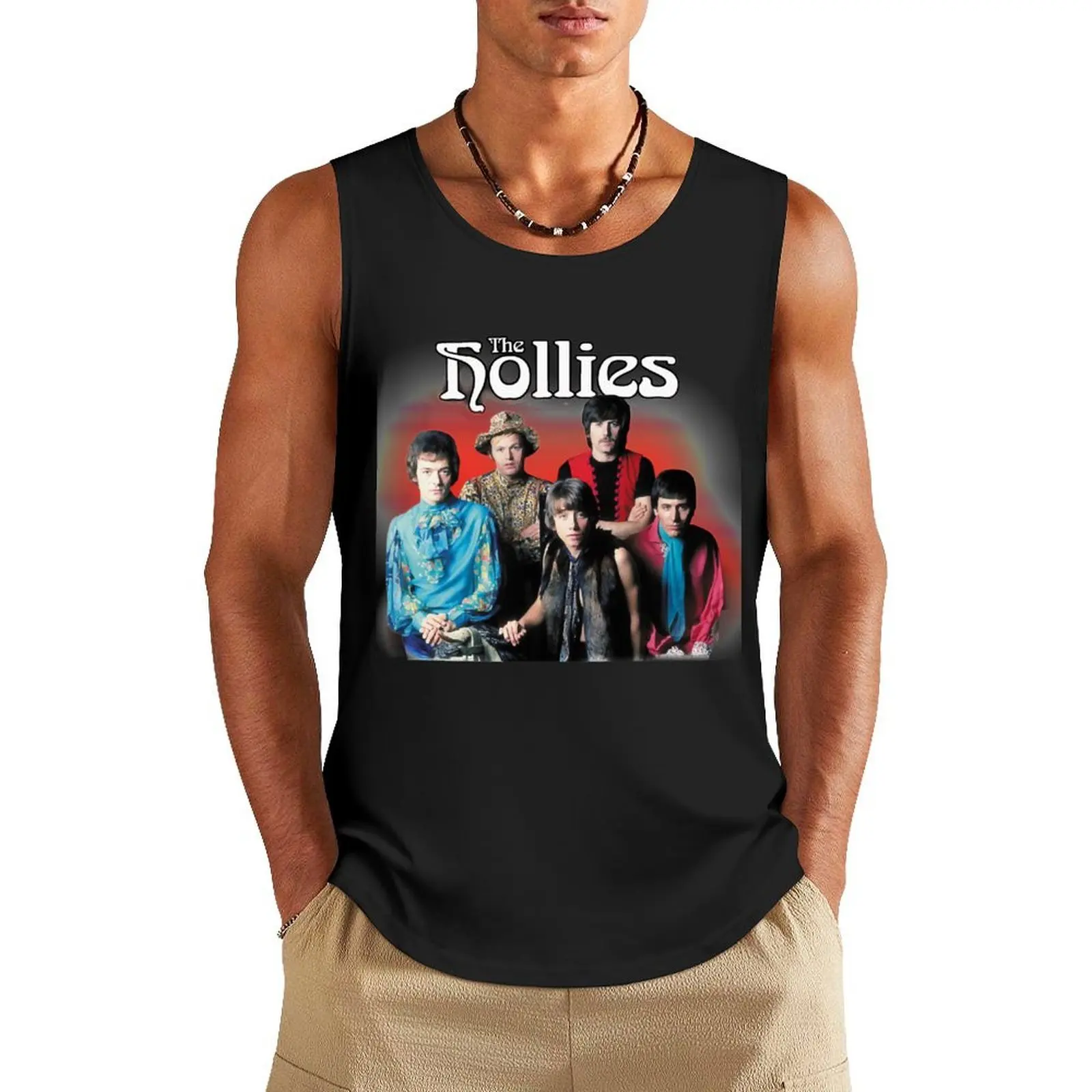 

Birthday Gift White Summer Retro Wave Tank Top T-shirt men summer 2025 Men's vest