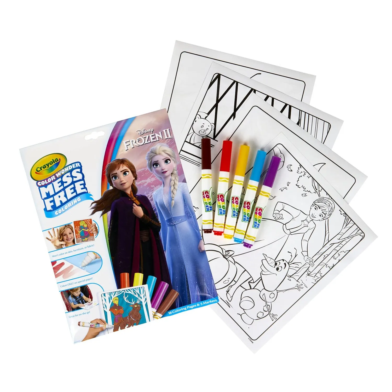 Crayola Color Wonder Frozen Coloring Pages & Markers, Mess Free Coloring, Gift for Kids, Age 3, 4, 5, 6