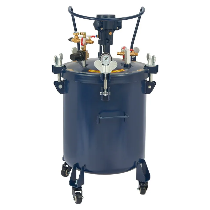 10L Pressure Paint Tank Spray Gun with Manual Auto Air Mix Agitator Industrial Paint Sprayer with Pressure Regulator 09816