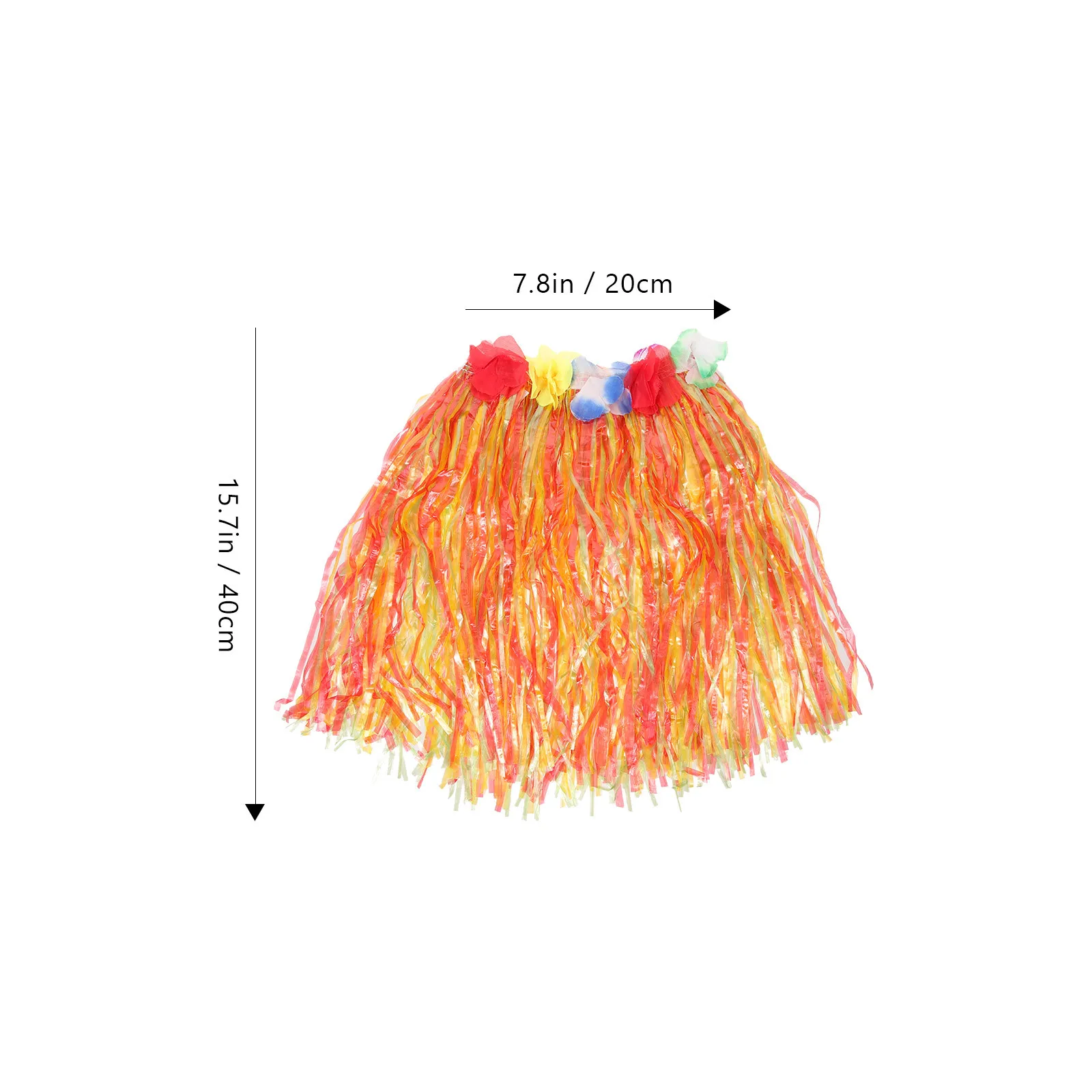 Conjunto de saia de grama havaiana tropical hula, 6 peças, sutiã floral infantil, colar, pulseiras para festa, dança luau, saia de grama havaiana