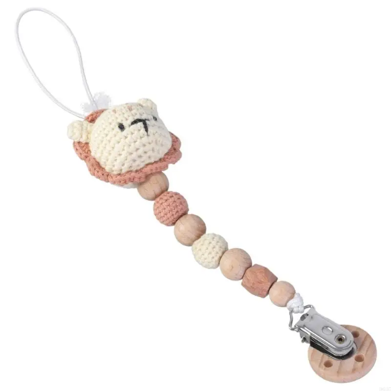 

96GC Cartoon Crochet Pacifier Clip Cotton Baby Pacifier Chain Newborn Teething Chain Soother Holder Dummy Clip Baby Teether