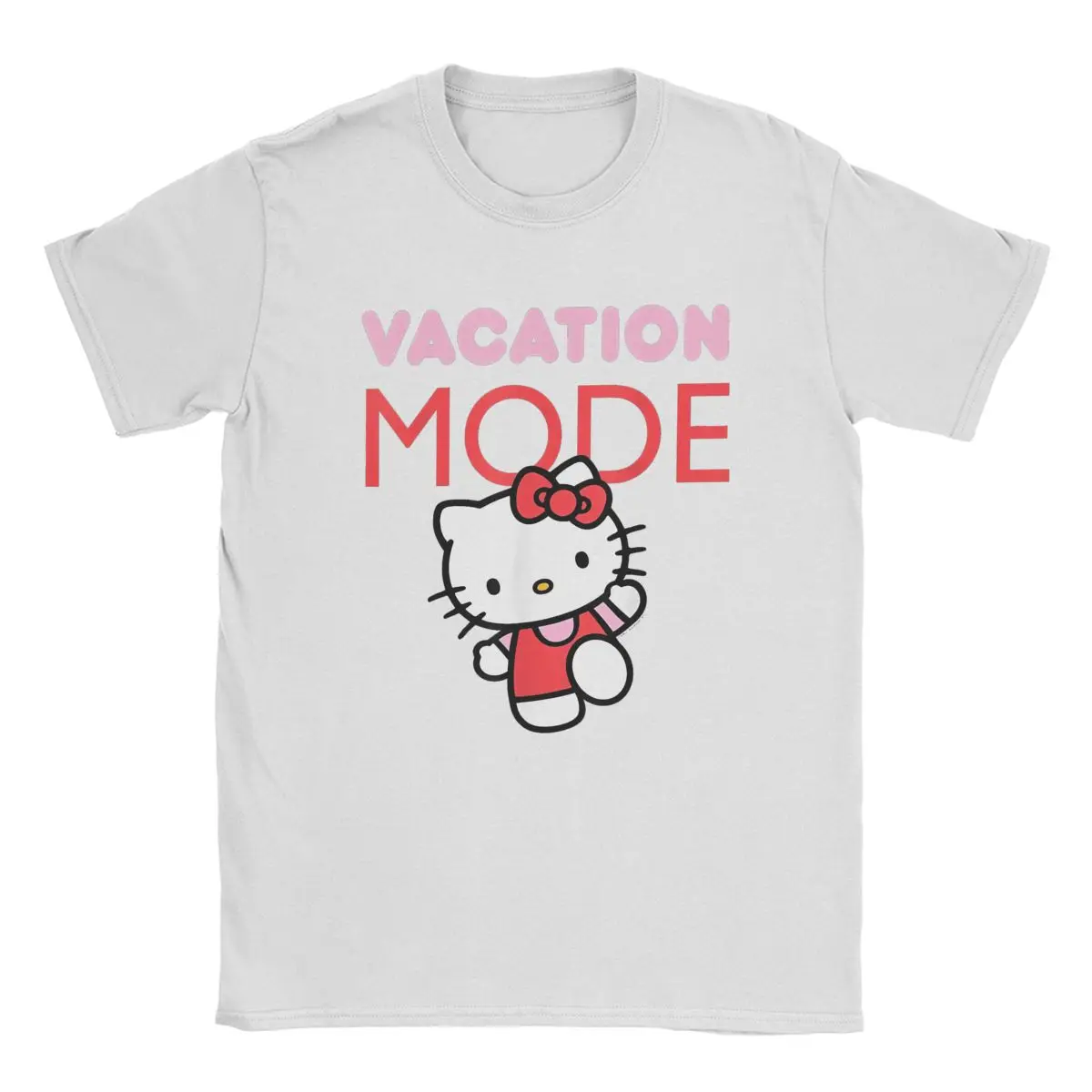 Men's Official Hello Kitty Vacation Mode T Shirt Cotton merchandise Novelty Short Sleeve Round Neck Tee Shirt Plus Size T-Shirts