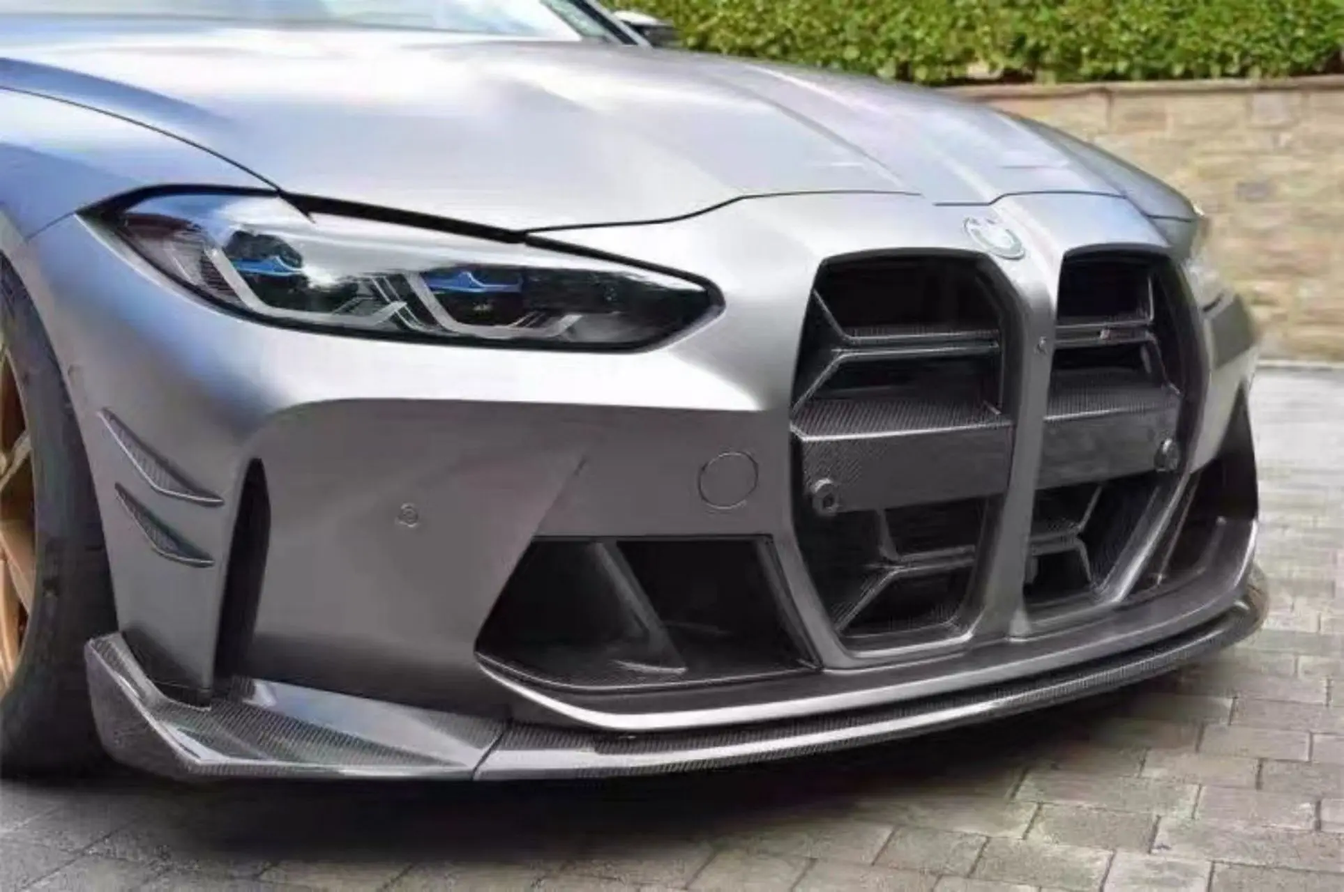 

ABS Carbon Look Front Bumper Air Inlet Grille For BMW M3 M4 G80 G82 G83 2021+ Side Vents Decorative Spoiler BodyKit Car Styling