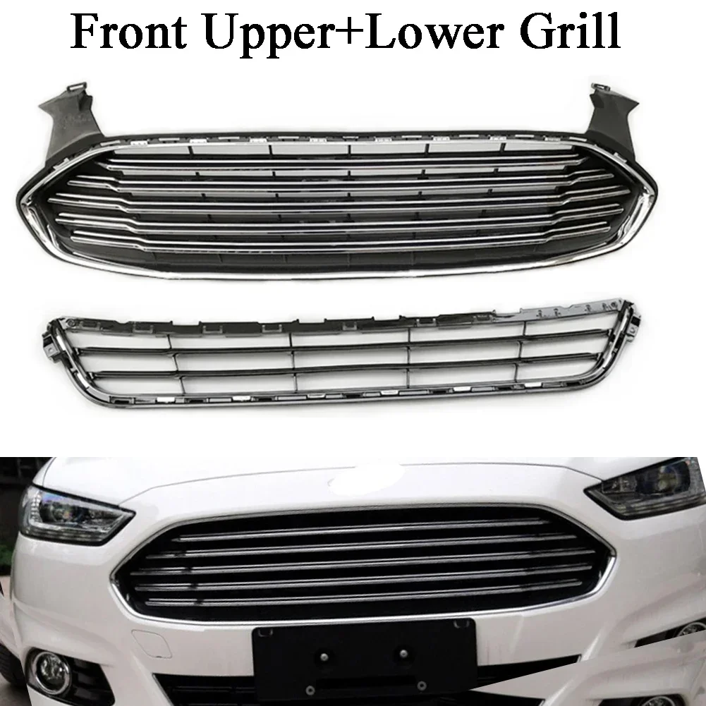 Car Front Bumper Grill Upper Lower Grille Fit For Ford Mondeo 2013 2014 2015 2016