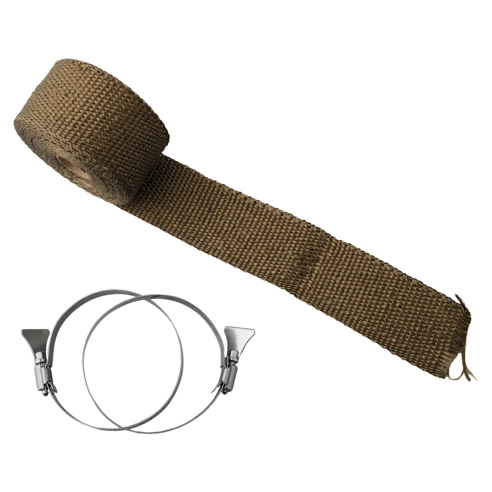 Fireproof For Pipe Wrap 5m*5cm Brown Heat Insulation Tape For DIY Tent Stove For Exhaust With Adjustable Clamps Fireplace