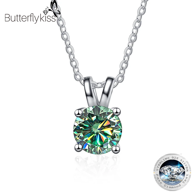 Butterflykiss D Color Moissanite Diamond 925 Sterling Silver Four Claw Pendant Necklace For Women Anniversary Gifts Wholesale