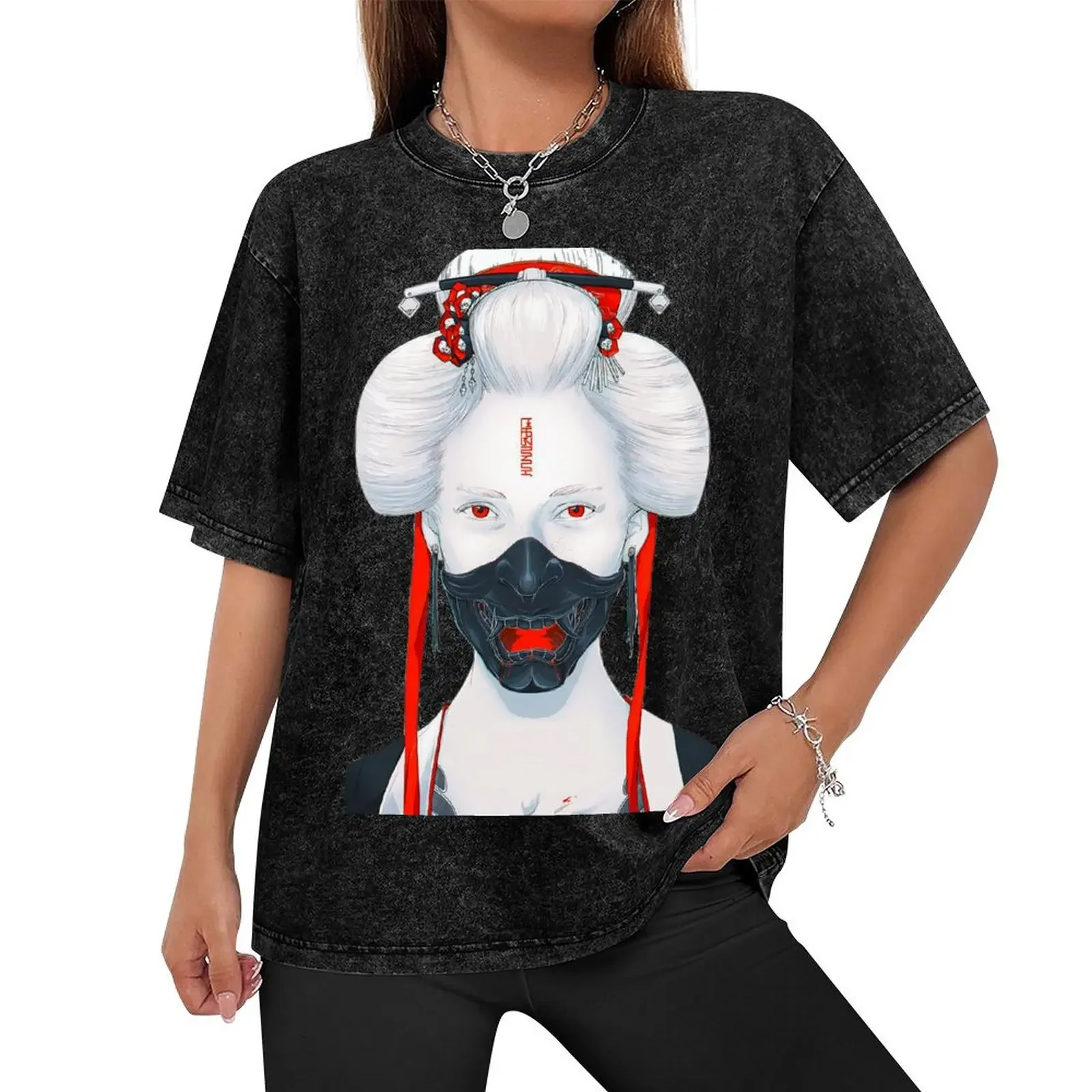 Samurai Japanese Geisha Fine Art Illustration T-Shirt customs design your own blacks mens clothing