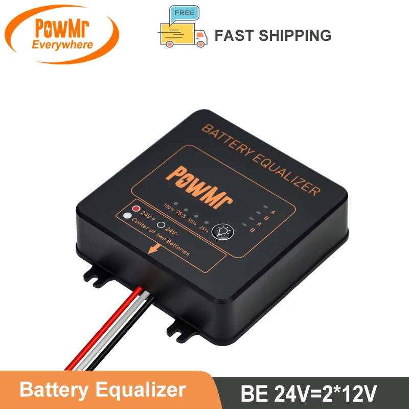PowMr Battery Equalizer used for the 12V Gel/Flood/AGM Lead Acid Batteries for 2 X 12V Protect the Solar Battery System
