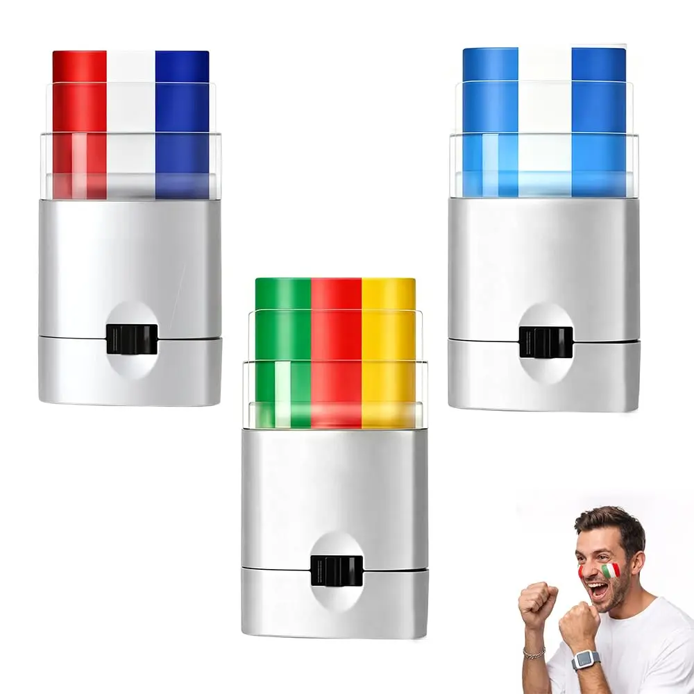 2026 NEW Red White Blue Face Paint, Flag Color Stripe Stick, Patriotic Face Body Painting for Sports Parties Accessories Facial