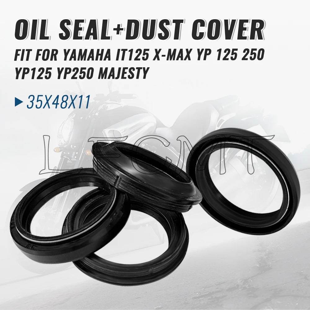 

35x48x11 35 48 Motorcycle Front Fork Oil Seal Dust Cover Fit for Yamaha IT125 IT 125 X MAX XMAX YP 125 250 YP125 YP250 MAJESTY