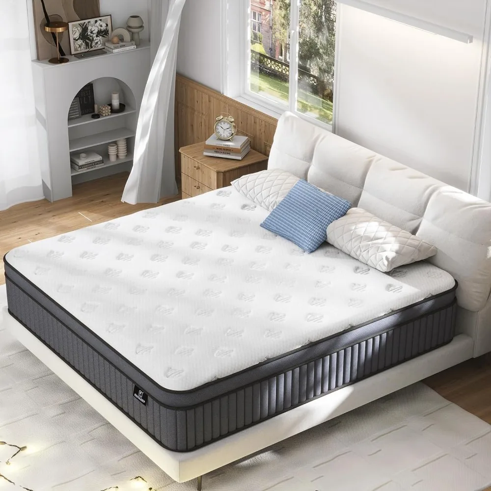 

Mattress - Upgrade Strengthen - 12 Inch Hybrid King Mattress in a Box, Mattress King Size with High density Memory