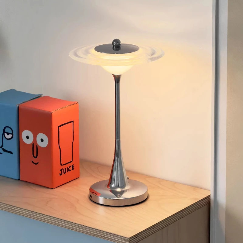 UFO Touch Table Lamp Designer Minimalist Ambient Light with Rechargeable Function Modern Bedside and Desktop Night Lights