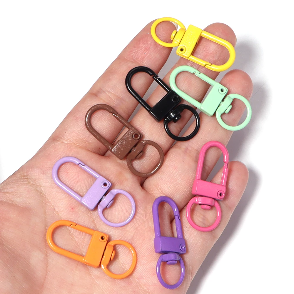 10 Stück/Set Bunte Karabinerhaken aus Legierung, Drehbare Schlüsselanhänger-Haken für DIY-Handtaschen, Gürtel, Hundegurte, Schlüsselanhänger-Zubehör – Detail 6