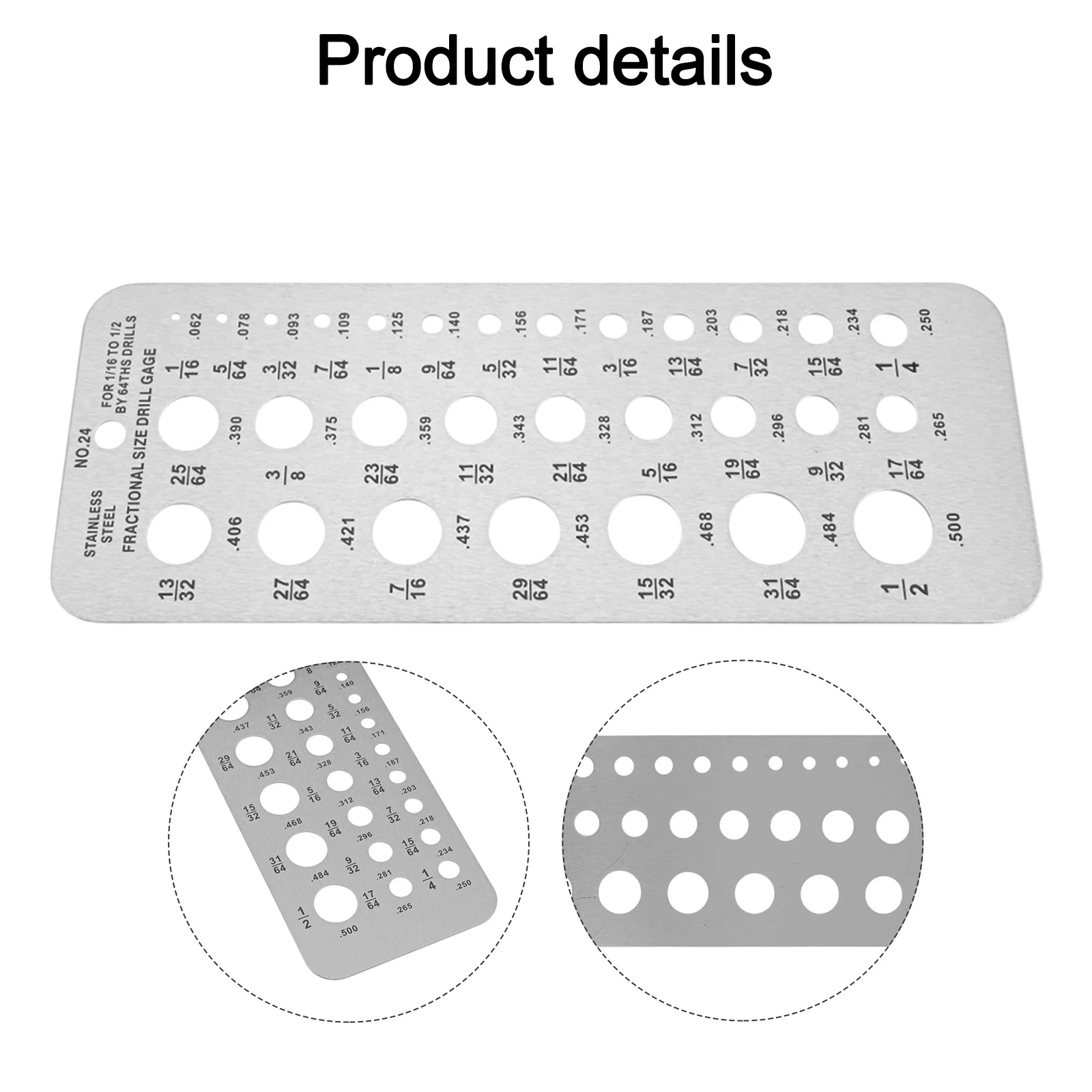 Workshop Equipments Gauge The Drill Bits Drill Gauge 15.9x6cm 1pcs Easy Hanging Silver Stainless Steel Sturdy Home