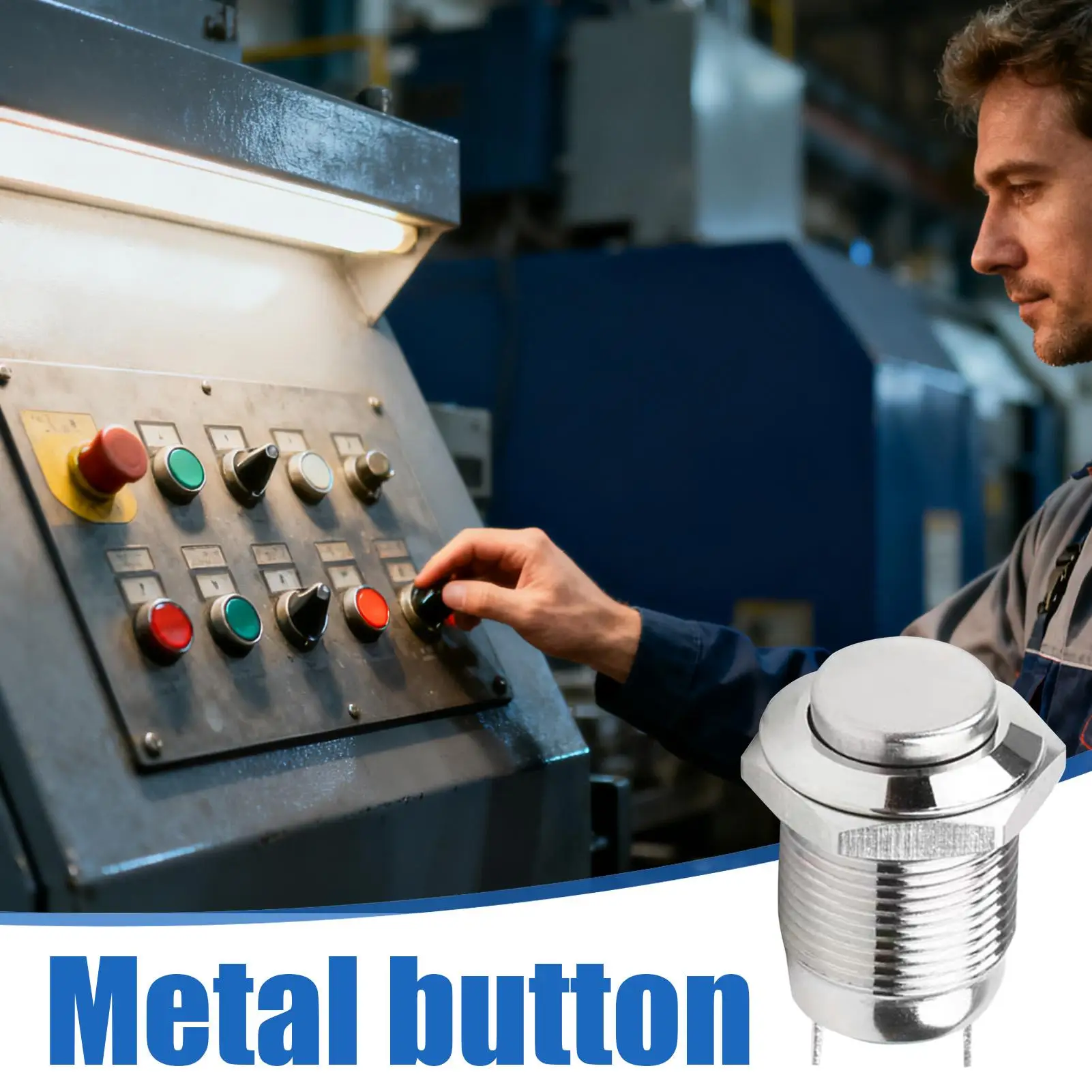 Small Push Button 12mm Multifunctional Self-Resetting Round Metal Momentary Push Button On Off For Home Electronics Workshop