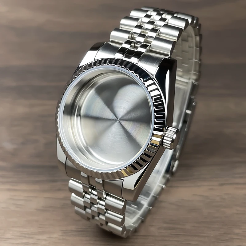 36mm/39mm Fluted Bezel NH35 Case For SK DJ Replacemet Part Sapphire Glass Stainless Steel Fit Nh35 Nh36 Movement Watch Case NH35 image 3