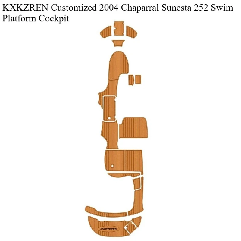 

KXKZREN Custom 2004 Chaparral Sunesta 252 Swim Platform Cockpit Marine Motorboat/yacht EVA Foam Floor Pad Faux Teak Deck Sheet