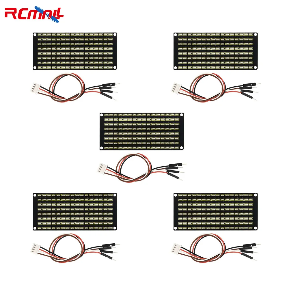 

RCmall 5Pcs Keyes 8*16 LED Panel I2C Communication3.3-5V with HX-2.54 4Pin Cable for Arduino Microbit