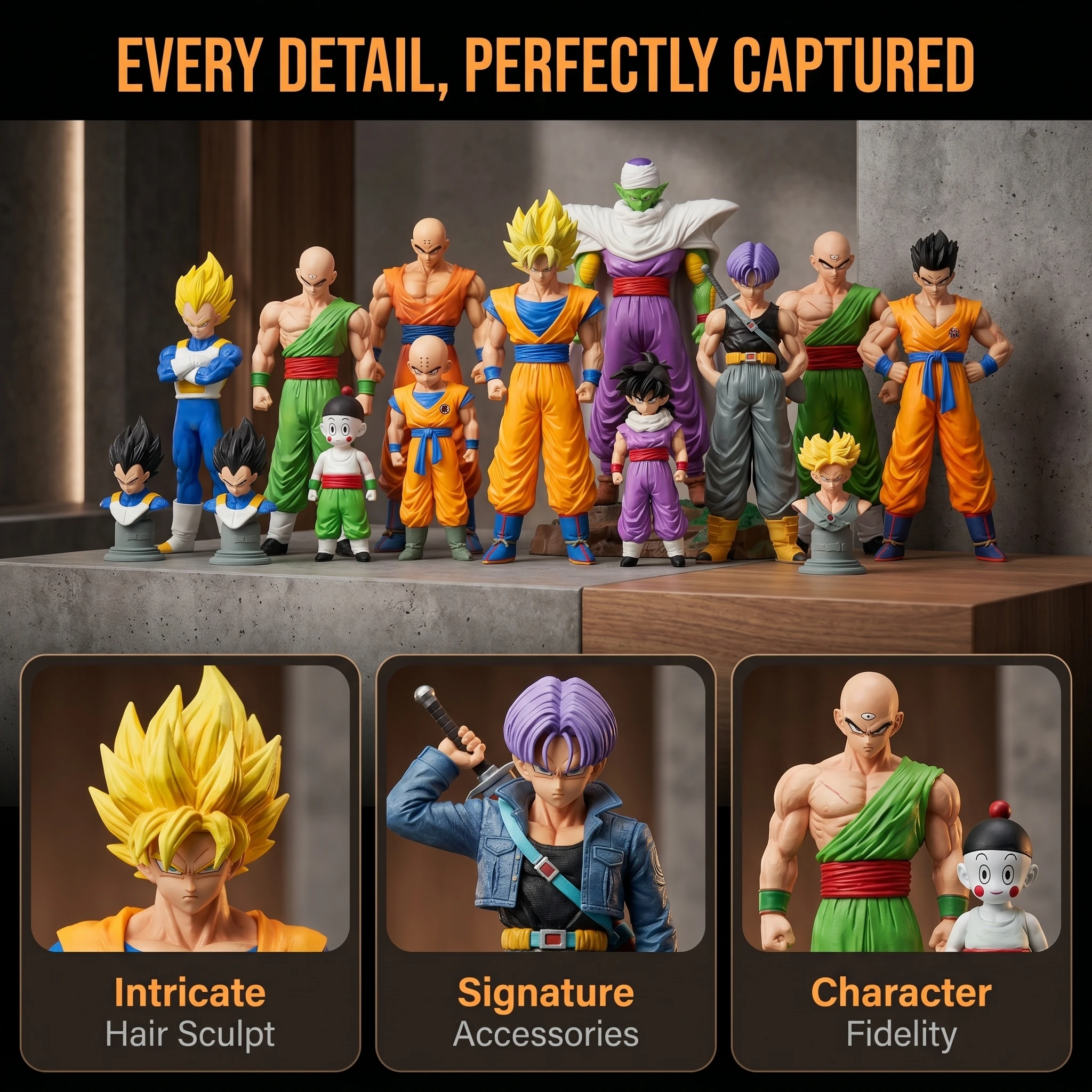 

Bandai Complete Dragon Ball GK Vol. 2 Infinite Z Warriors Full Set Statue Figure Toy Model Boxed Display Ornament Collectible