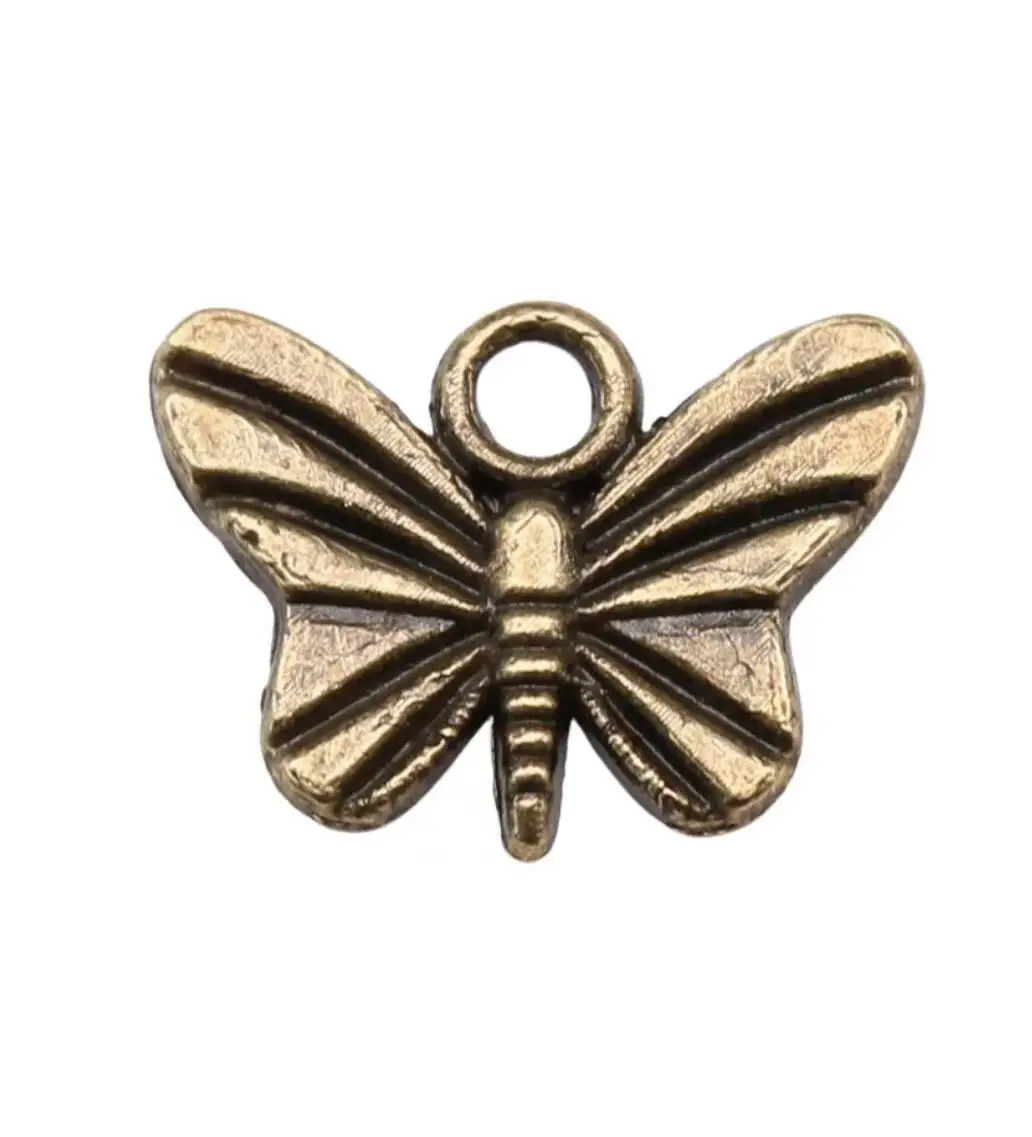 

30pcs 11*7mm Alloy metal butterfly design pendants for jewelry making HW2574
